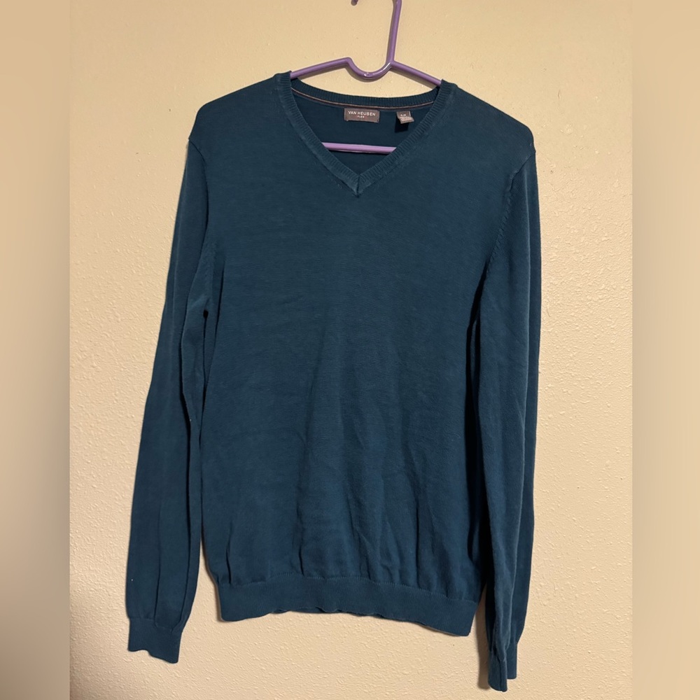 Van Heusen Men's Blue V-Neck Sweater Size Small